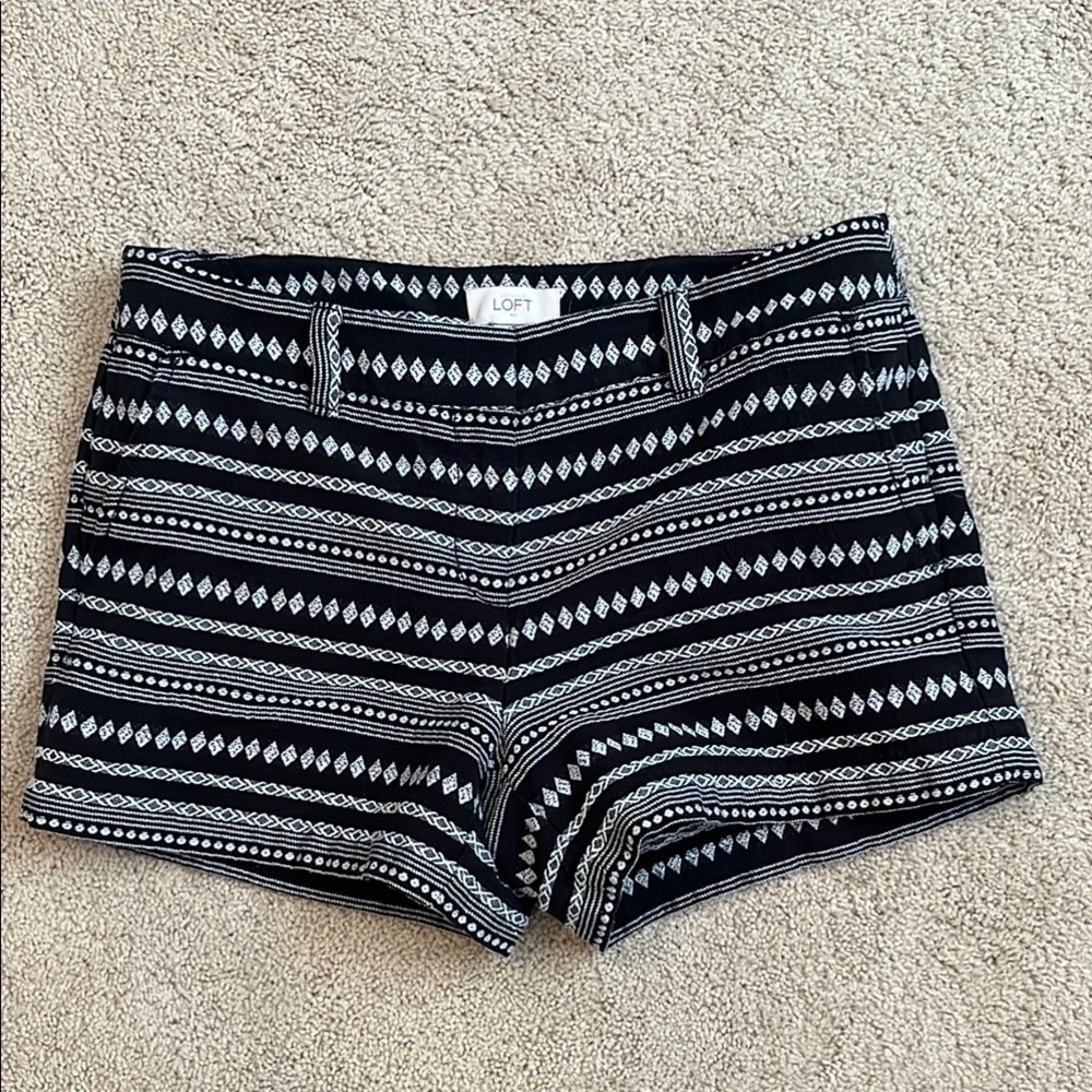 MOVING, MUST SELL! LOFT Black and Silver Shorts